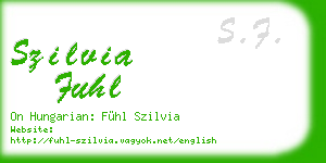szilvia fuhl business card
