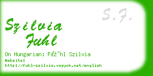 szilvia fuhl business card